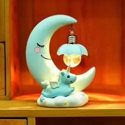 Детский декоративный настольный светильник  Полумесяц / Настольная детская лампа Луна с лампочкой