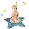 Развивающий игровой детский водный надувной коврик с водой и рыбками акваковрик звезда