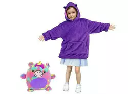 Детский Плед Худи-трансформер Huggle Pets Толстовка - игрушка Фиолетовый