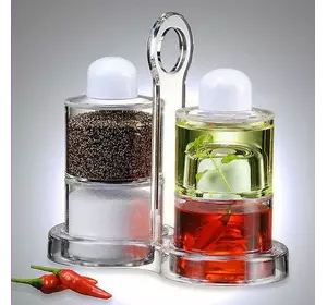 Органайзер для масла, уксуса, перца и соли,  4 в 1 с подставкой для спецовниц Dispenser Set
