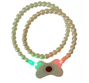 Светящийся ошейник для собак в виде жемчужин Pet's simulated pearl gleamy necklage