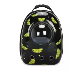Космический рюкзак для переноски домашних животных CosmoPet с иллюминатором. Черный лимон