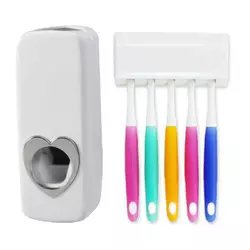 Диспенсер, дозатор зубной пасты + подставка держатель для зубных щеток kaixin