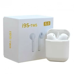 Наушники беспроводные блютуз TWS i9s tws Double V 5.0 EDR Bluetooth Pop-up NEW Stereo Plus White кейс