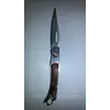 Нож раскладной коричневая ручка камушек