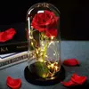 Роза в колбе с подсветкой красная 27 см