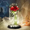 Роза в стеклянной колбе  с подсветкой 20 см