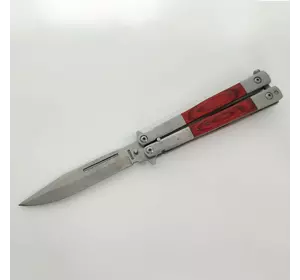 Нож бабочка бордовые ручки 22 см.
