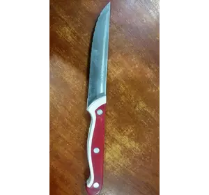 Нож металлический с рубцами 24 см (красный)