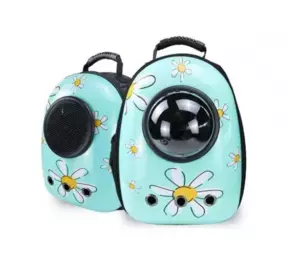 Космический рюкзак для переноски домашних животных CosmoPet с иллюминатором. Ромашка