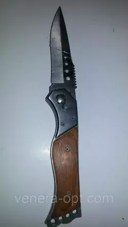 Нож раскладной коричневая ручка