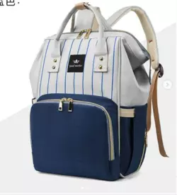 Сумка-рюкзак мультифункциональный органайзер для мамы Mummy Bag/для коляски/удобная синий в полоску