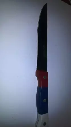 Нож кухонный металлический 22 см (трехцветный)