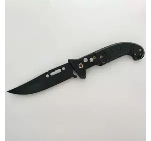 Нож раскладной черный гнутая ручка 20 см
