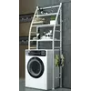 Полка стеллаж напольная над стиральной машинкой Laundry Rack     TW-106 Металлическая белая  (10)