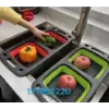 Доска-дуршлаг силиконовый складной миска-трансформер для овощей и фруктов 2 шт в одном большой