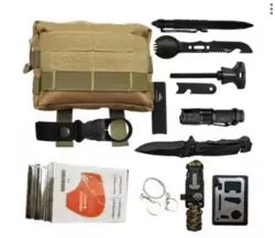 Туристический набор для выживания 33 в 1, Походный набор во влагозащищённом сумке, набор для военных