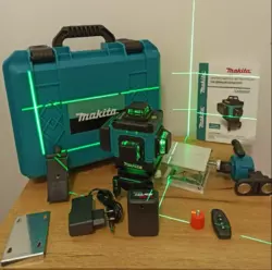 Лазерный уровень makita  Чёрно Зелёный Нивелир Профессиональный для строительных работ 3D-4D 16 линий