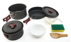 Набор посуды DS-308  на 2-3 человек, из анодированного алюминия, комплект туристический походный