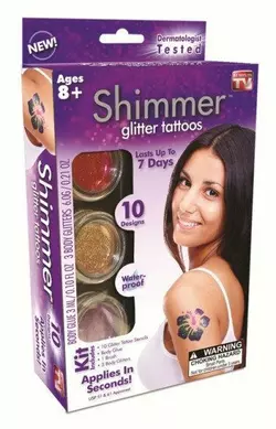 Набор для временного глиттер-тату блестящие татуировки Shimmer Glitter Tattoos