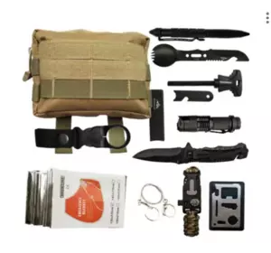 Туристический набор для выживания 33 в 1, Походный набор во влагозащищённом сумке, набор для военных
