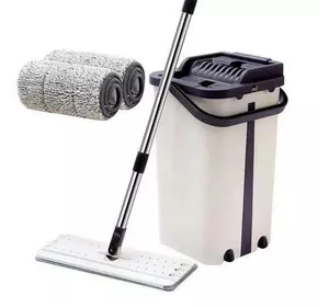 Швабра с отжимом Scratch Cleaning Mop Моющая для уборки и мытья пола с ведром Бежевый