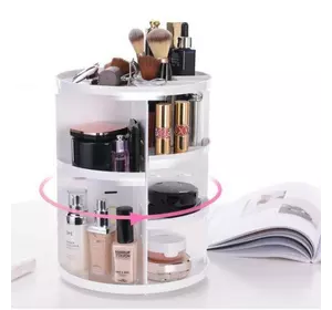 Органайзер для косметики вращающийся 360° Rotation Cosmetic Organizer (розовый, белый, черный)