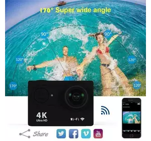 Экшн камера DVR 4K SPORT с пультом и Wi-Fi аквабокс для съёмки под водой + набор креплений