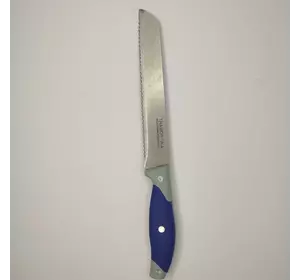 Кухонный нож для нарезки хлеба с синей ручной 31,5 см