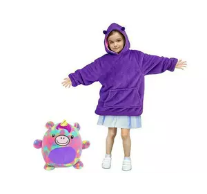 Детский Плед Худи-трансформер Huggle Pets Толстовка - игрушка Фиолетовый
