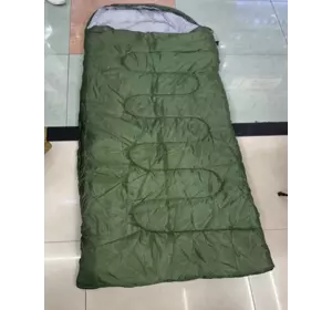 Спальный мешок на синтепоне 210 см. / Туристический спальник из плащевки олива.