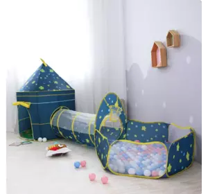 Палатка детская игровая замок 3 в 1 с местом под   шариками