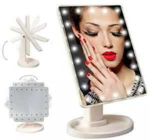 Зеркало для макияжа с 16 LED подсветкой сенсорная регулировка UKC Large Mirror (белый, розовый, черный)