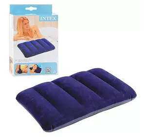 Надувная подушка Intex 68672 синяя 43х28х9см