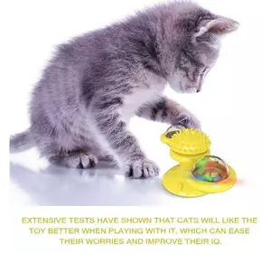 Вращайте игрушку для кошек ROTATE WINDMILL CAT  ветряной мельницы с кошачьей мятой и светодиодным шаром (120)
