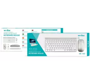 Беспроводная аккумуляторная клавиатура с мышью в комплекте для для ПК и планшета weibe  WB-8066