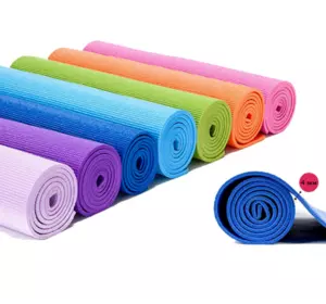 Коврик для йоги и фитнеса спортивный каремат для тренировок и для занятий спортом Разные цвета